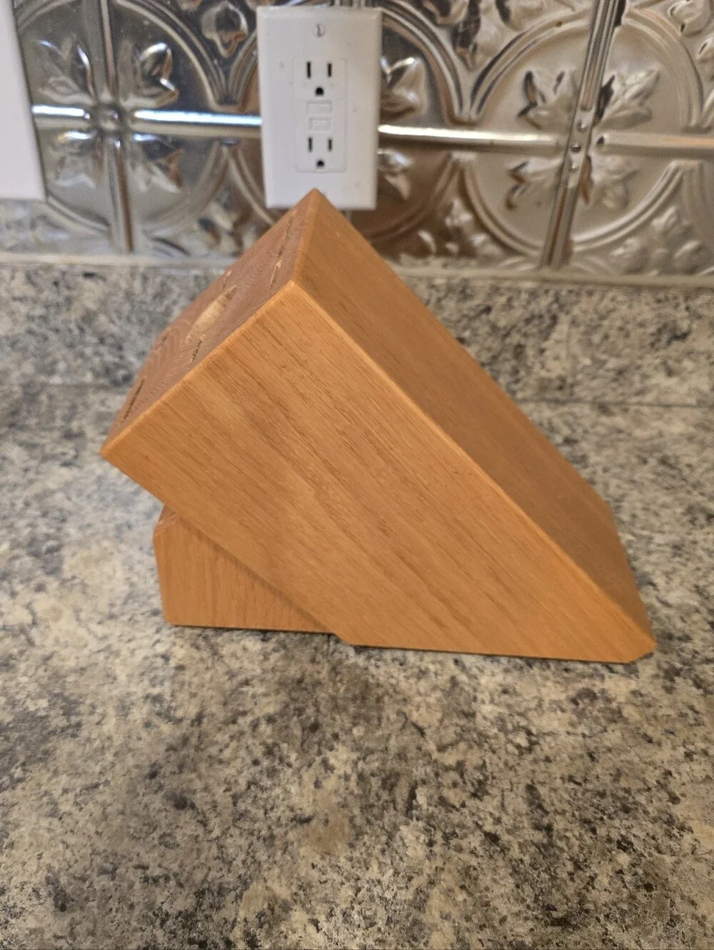 CUTCO Oak Wooden Knife Block 13 Slot Solid Honey Oak - Made in USA